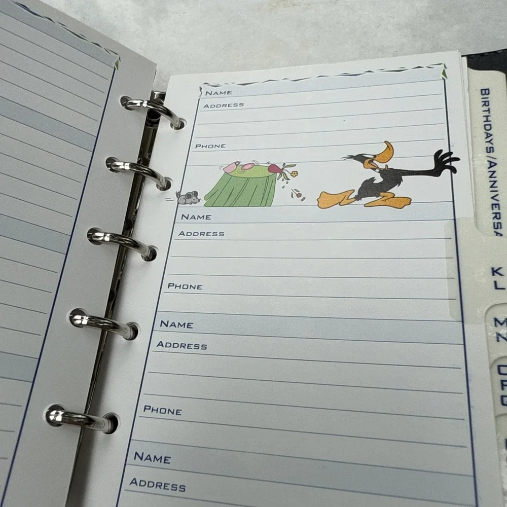 Stationary 90s Looney Tunes Bugs Bunny Telephone Address Book Day Runner Vintage